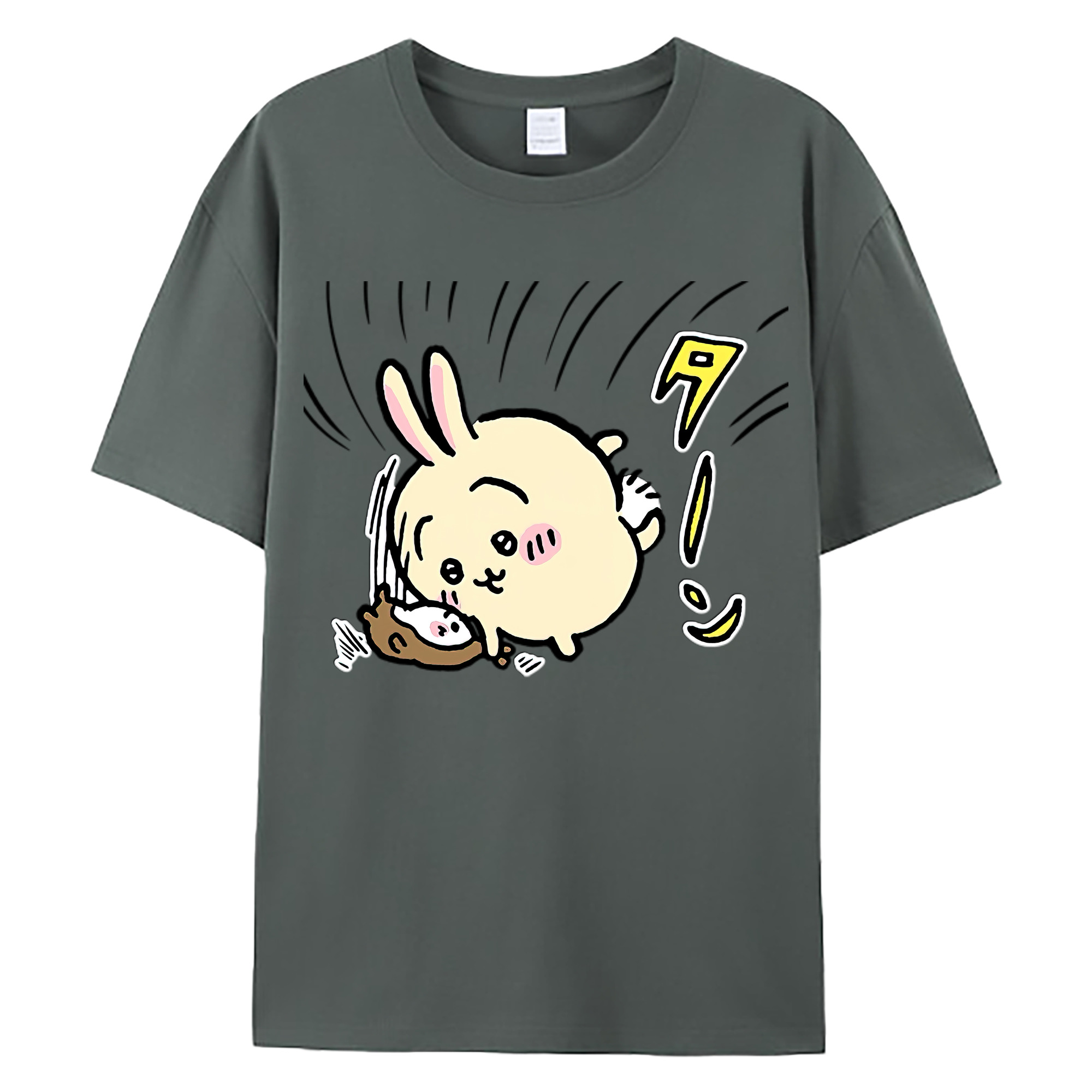 （画像用） ちいかわ うさぎ Chii-kawa usagi 綿100％ メンズ半袖Tシャツ｜肌触りやわらか＆通気性